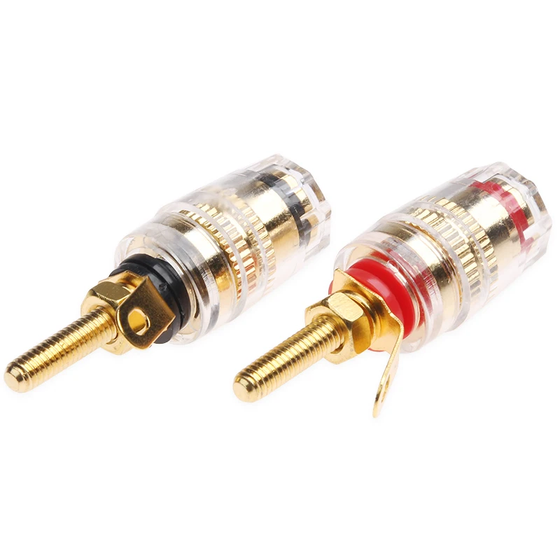 8 teile/los 42 MM Gold Überzogene Lautsprecher Terminal Binding Post Verstärker Stecker Geeignet Für 4mm Bananen Stecker Hohe Qualität