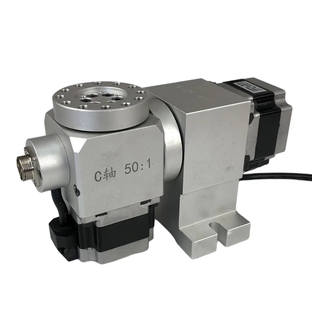 CNC 4th 5th A B Rotary Axis Harmonic Drive Reducer Dividing Head Stepper Motor NEMA 23 Speed Reducing Ratio 50:1 Milling Machine