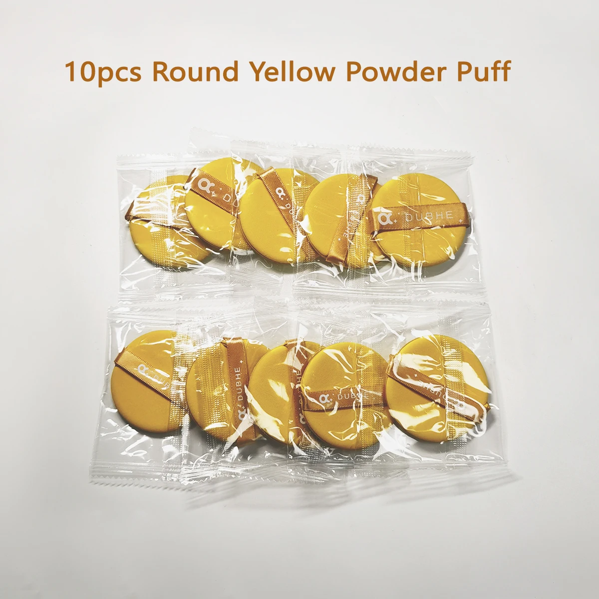 10 szt. Żółtych Gąbeczek do Makijażu, Zestaw Do Użytku na Sucho, Do Podkładu i Pudru, Nie Chwytają Pudru, Akcesoria do Makijażu