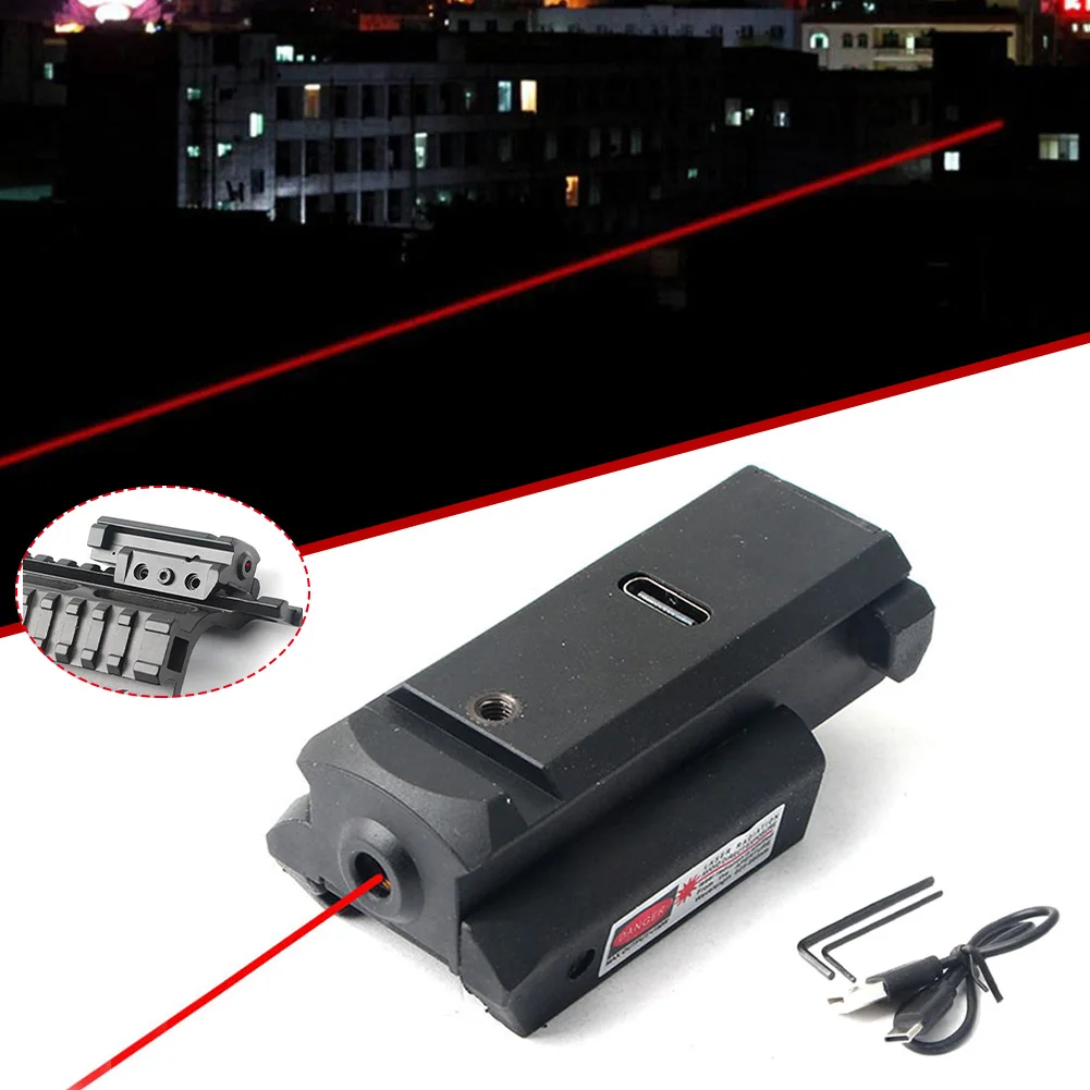 1Pcs Infrared Laser Sight Mini Dot USB Rechargeable For 20mm Picatinny Rail With Ambidextrous Red Dot Laser Sight Tester Tools