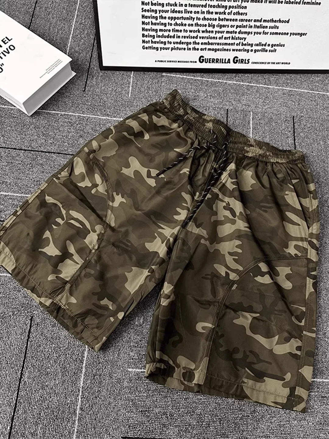 

Мужские камуфляжные рабочие шорты для лета, быстросохнущие, охлаждающие, спортивные, свободного кроя, средней посадки, повседневные шорты-бриджи