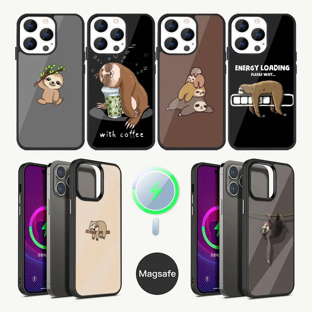 

Cute Animal Sloth Phone Case For iPhone 17,16,15,14,13,12,11,Plus,Pro,Max Mini Magsafe Magnetic Wireless Charging