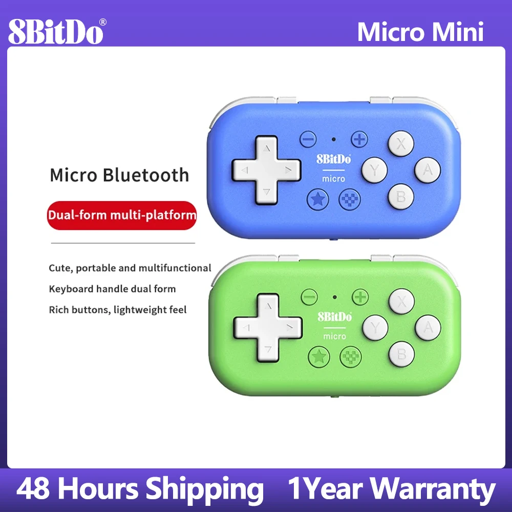 8Bitdo Micro Mini Bluetooth Controller For Nintendo Switch,Android,Raspberry Pi Child Gamepad-Keyboard Mode For PC/iOS/Android