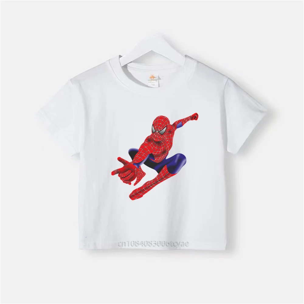 Summer kids fashion round neck cotton T-shirt Boys girls Baby Spiderman top Breathable casual wear short sleeve clothing