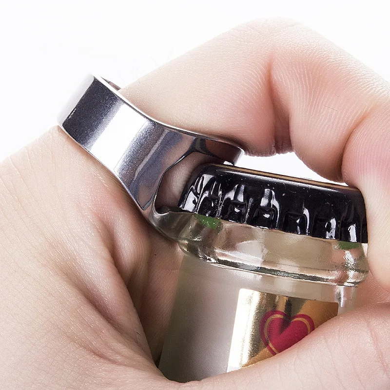 500pcs Bottle Opener Finger Ring Bottle Opener Metal Bottle Stainless Steel Beer Opener