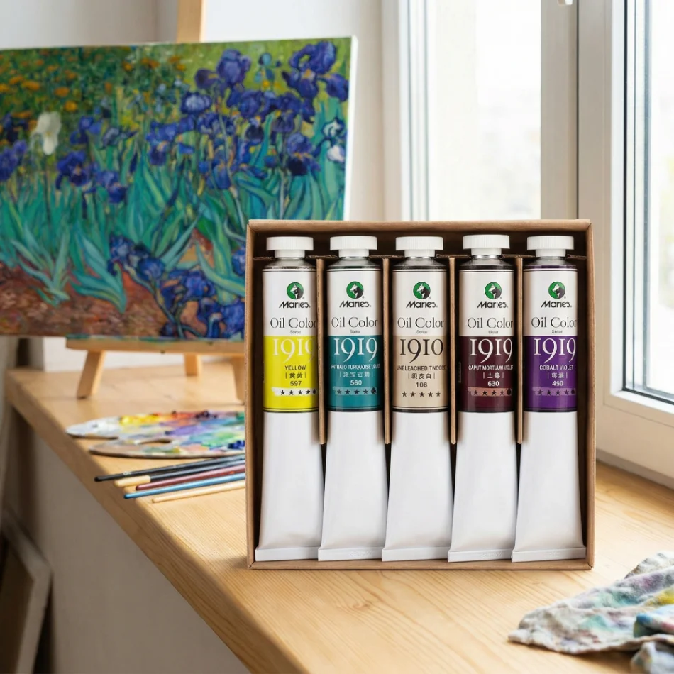 Maries Ölfarbe 50ML Ölgemälde Kunstschaffung Pigment Große Ölfarbe Einzelne Häufig Verwendete 24 Farben – Detail 8