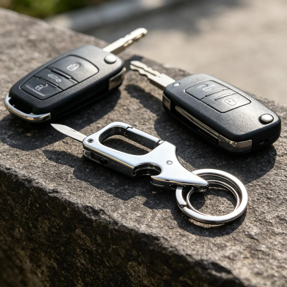 Keychain with Bottle Opener Anti Lost Car Key Ring Waist Hanging Pendant for Men Dad Him Backpack Decor Practical Birthday Gift
