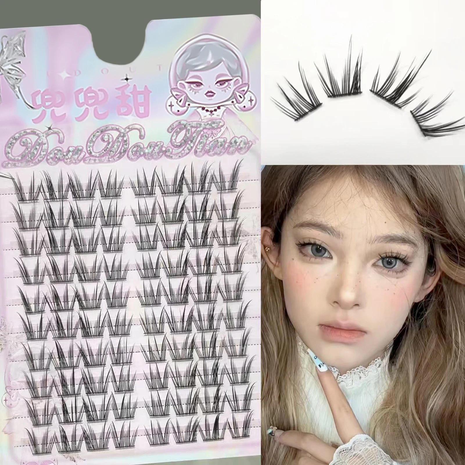 3/10 Rows Comic Fake Lashes Fly Fish Tail Style DIY Lash Extension for Korean Pop Girls Cos Makeup Tool