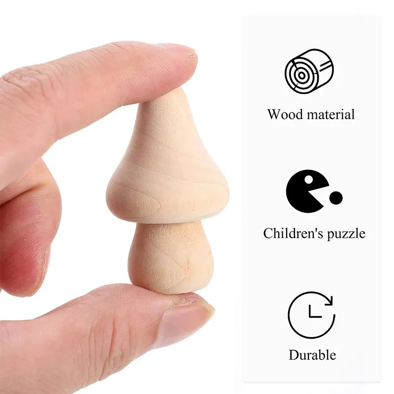 5 قطعة فطر خشبي صغير غير مكتمل التماثيل الفطر الطبيعي DIY بها بنفسك الحرف الفنية مشاريع الطلاء اللون مكتب منزلي الحلي #3