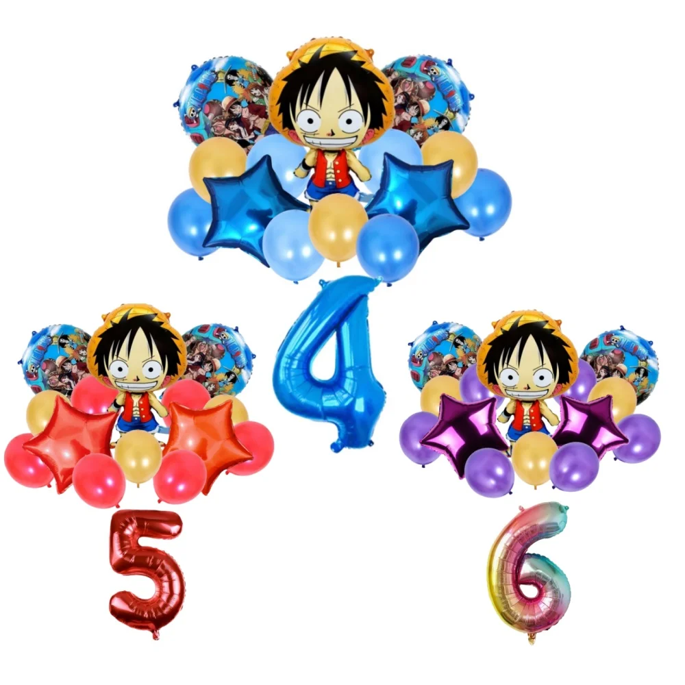 ชุดลูกโป่งวันพีซ สำหรับเด็กชายและเด็กหญิง ตกแต่งงานปาร์ตี้ อนิเมะลูฟี่ ลูกโป่งตัวเลขวันเกิด ฟิกเกอร์น่ารัก ของเล่นเด็ก ของขวัญ
