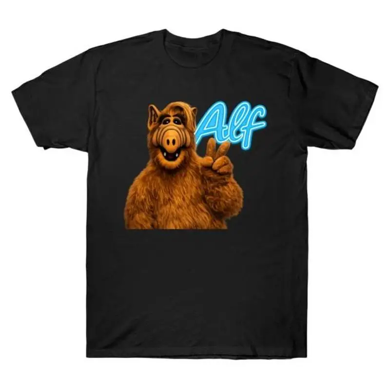 Funny ALF Alien Life Form T‑Shirt Gordon Shumway Melmac 80s Retro TV Show Graphic Print Unisex Short Sleeve Gift Idea Streetwear