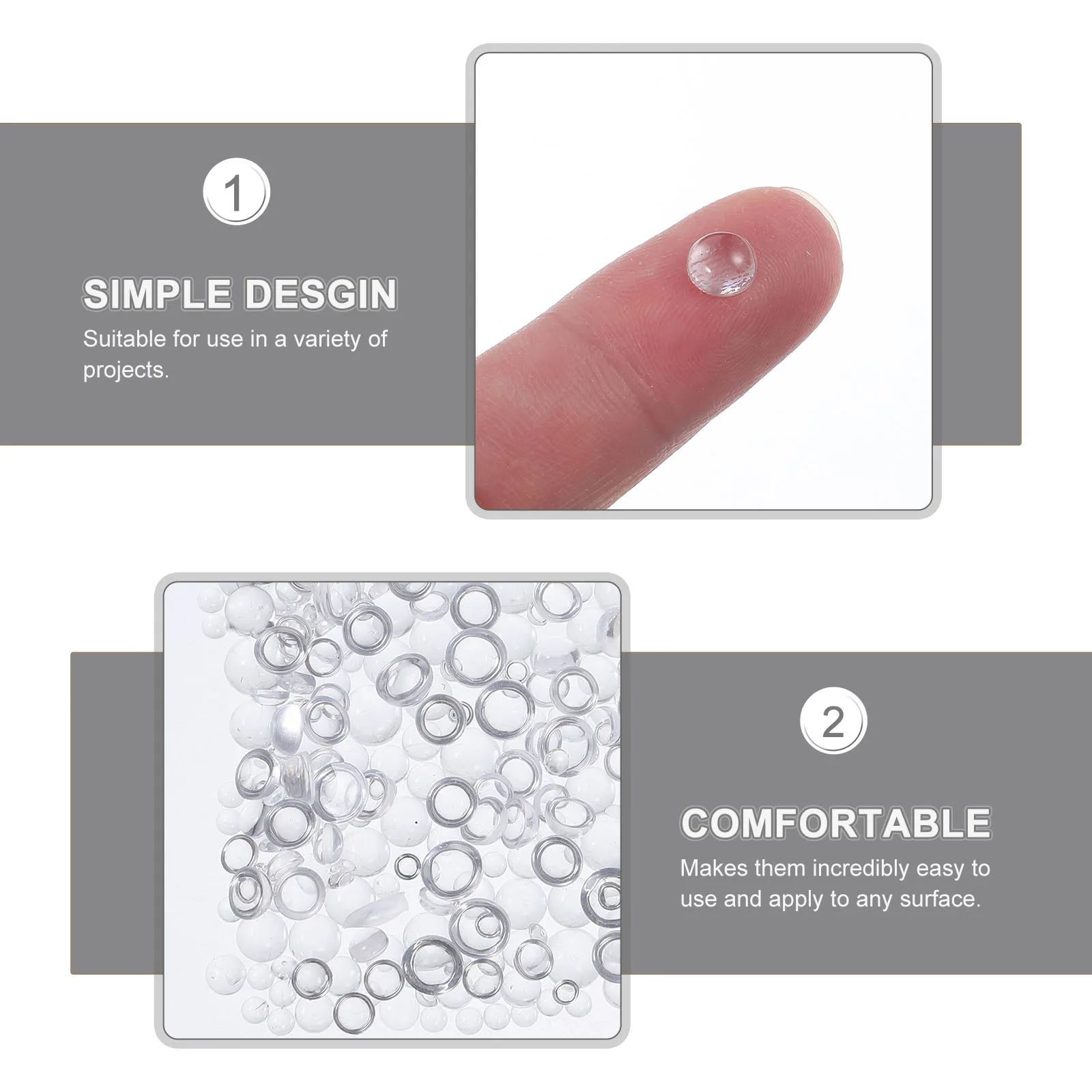 

700 Pcs Simulated Clear Resin DIY H Supplies Round Beads Shape Patches Water Droplets Embellishments Garden