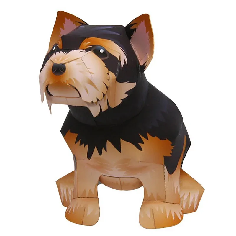 Yorkshire Terrier perro plegable hecho a mano Origami arte Mini lindo modelo de papel 3D artesanía de papel Animal DIY niños adultos juguetes artesanales QD-018