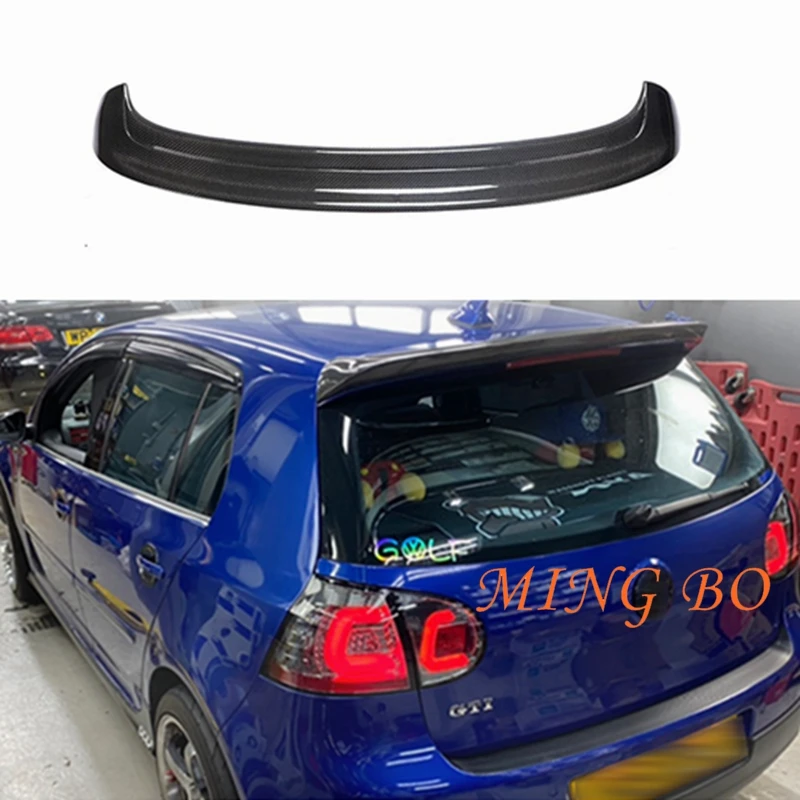 

FOR Volkswagen VW Golf 5 V MK5 R32 GTI Carbon Fiber Car Rear Roof Lip Spoiler 2006 2007 2008 2009 Window Spoiler Without Lamp