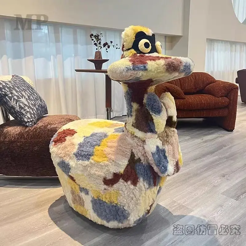 Slippery Duck Stool Animal Modeling Leisure Chair With Pulley Living Room Decoration Large Ornaments Housewarming Gift