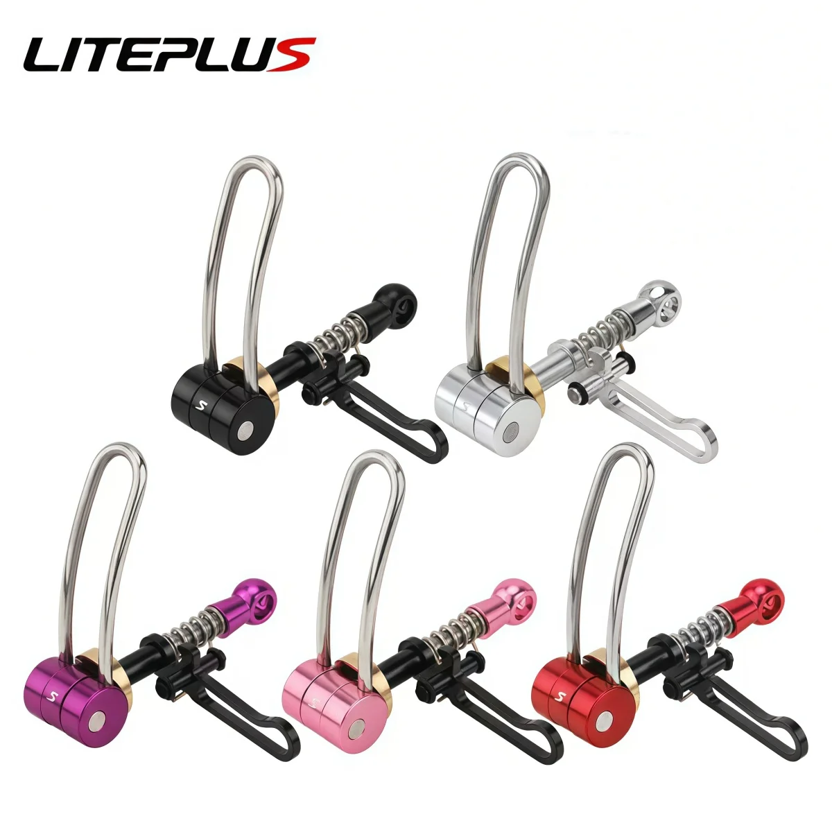 

LITEPLUS Retro Styling Titanium Axle – Quick Release Folding Bike Seatpost Clamp For Brompton & 3sixty Red/Black/Pink/Silver