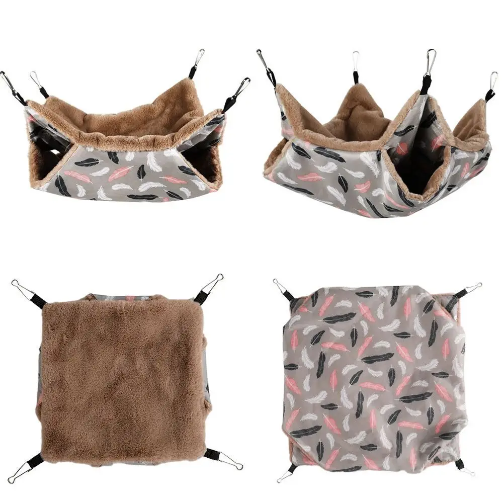 Weicher, doppellagiger, verdickter, komfortabler Winter-Schlafsack für kleine Tiere, Meerschweinchen-Nest, Hamster-Hängematte, weich – Detail 8