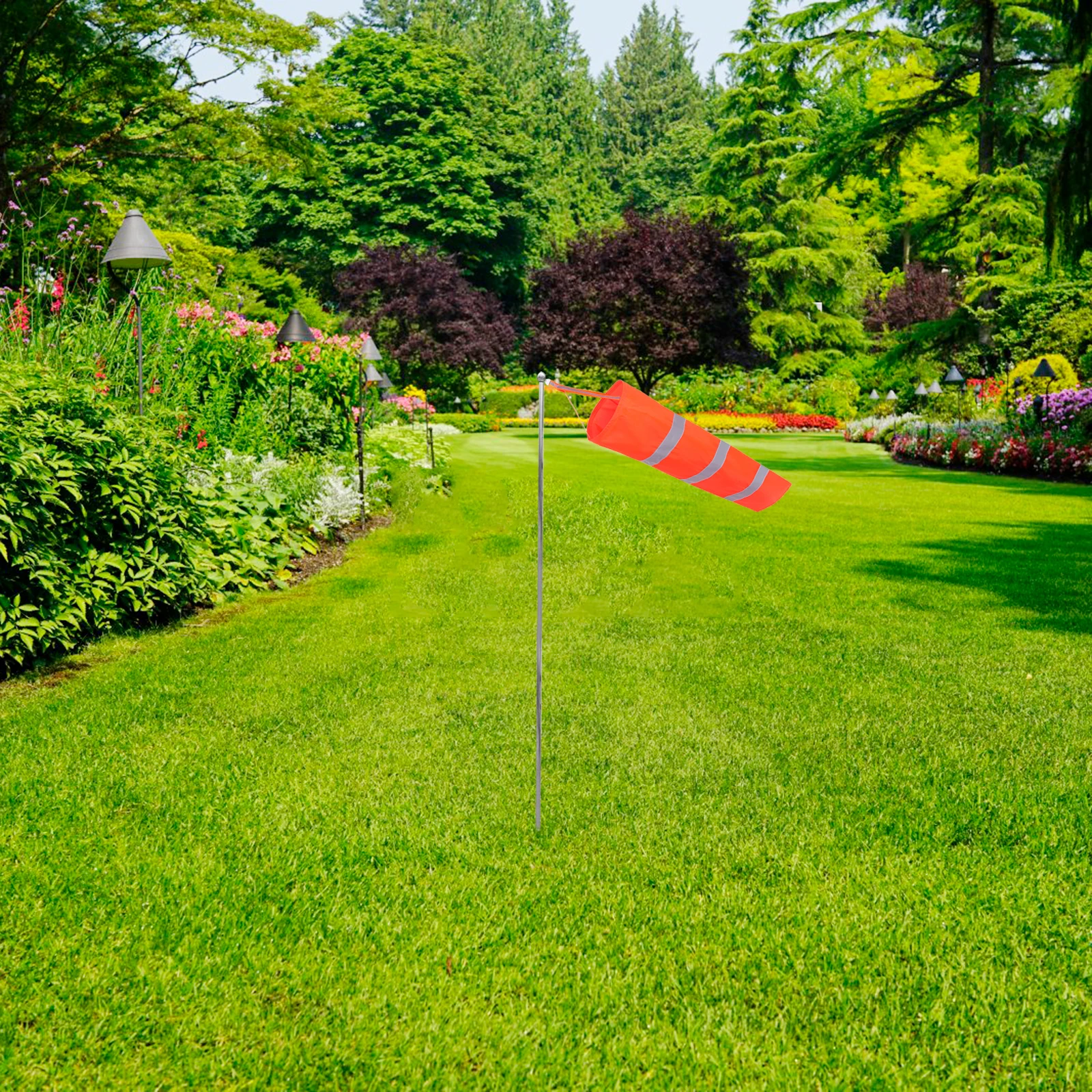 

2pcs Orange Waterproof Windsock Airport Wind Direction Indicator High Visibility Reflective Design Outdoor Construction Sites
