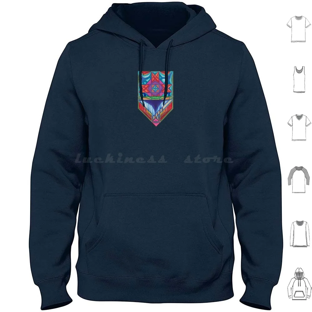 Psyche dellic Cross March 2017 Hoodies Langarm bunt rot blau grün rosa orange gelb geometrisch gefärbt