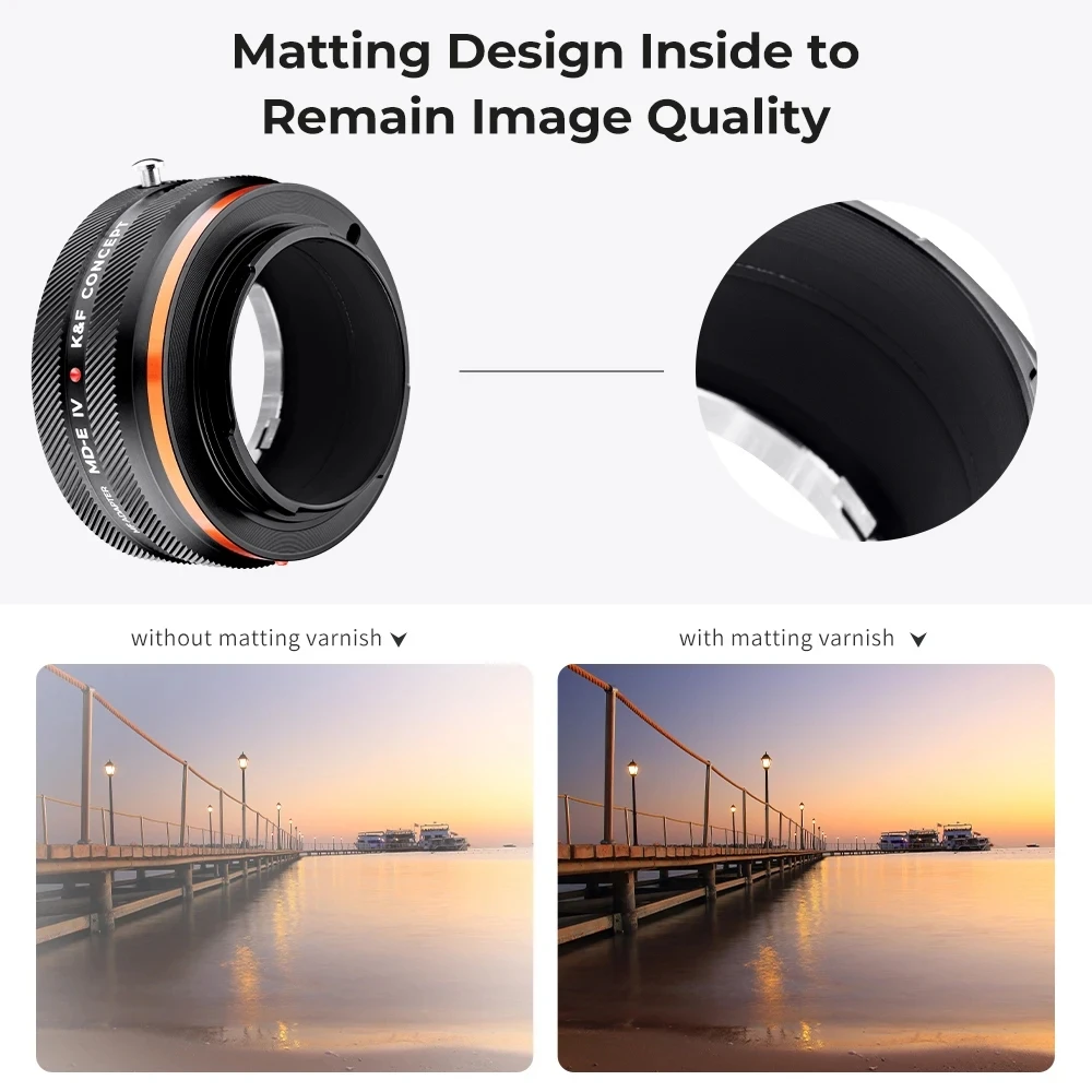 K&F Concept MD-NEX IV 4 PRO Adapter for Minolta MD MC Lens to Sony E-Mount Camera A7R2  a5000 A7II A7R a6400 a7R3 Lens Adapter