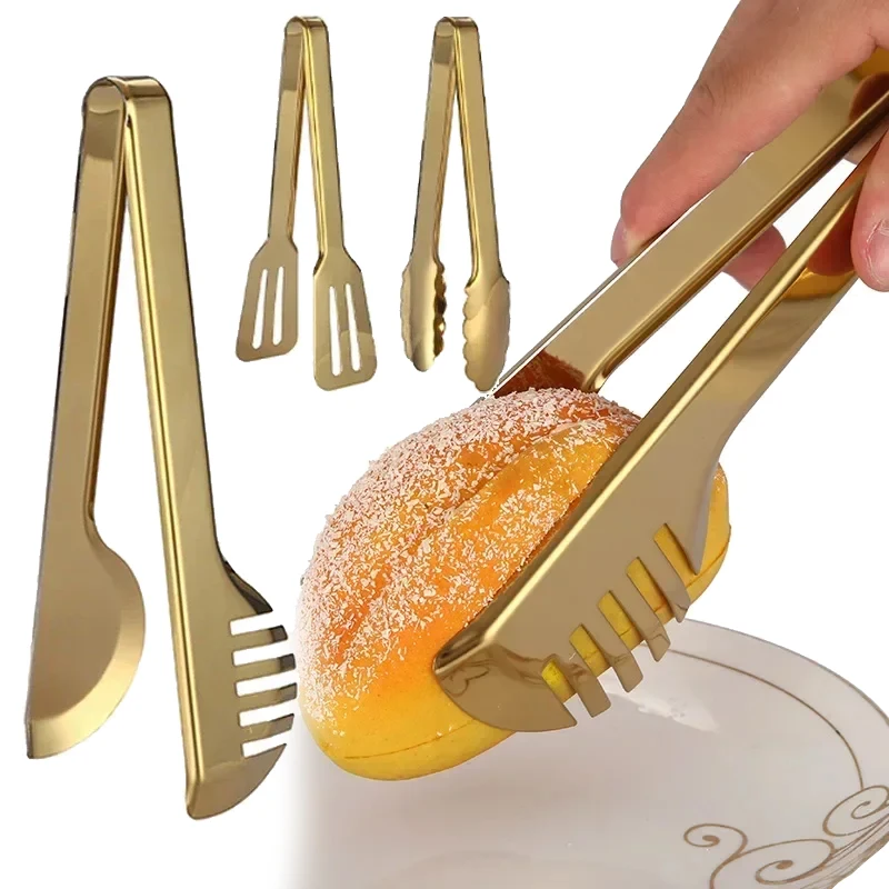 Stainless Steel Food Tongs BBQ Tongs Meat Salad Cake Bread Clip Barbecue Grill Buffet Clamp Cooking Tools Kitchen Accessories