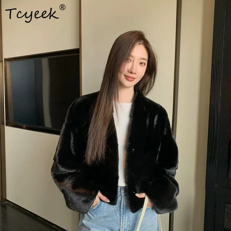 

Tcyeek Natural Mink Real Fur Coat Women 2026 Whole Mink Jacket Woman Short New in Coats Fashion Winter Clothes Fourrure Femme