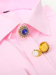Women's Jewelry Button Covers Cufflinks DIY Rhinestone Button Covers Retro Luxury Baroque Crystal Flower Cufflinks Button Decora