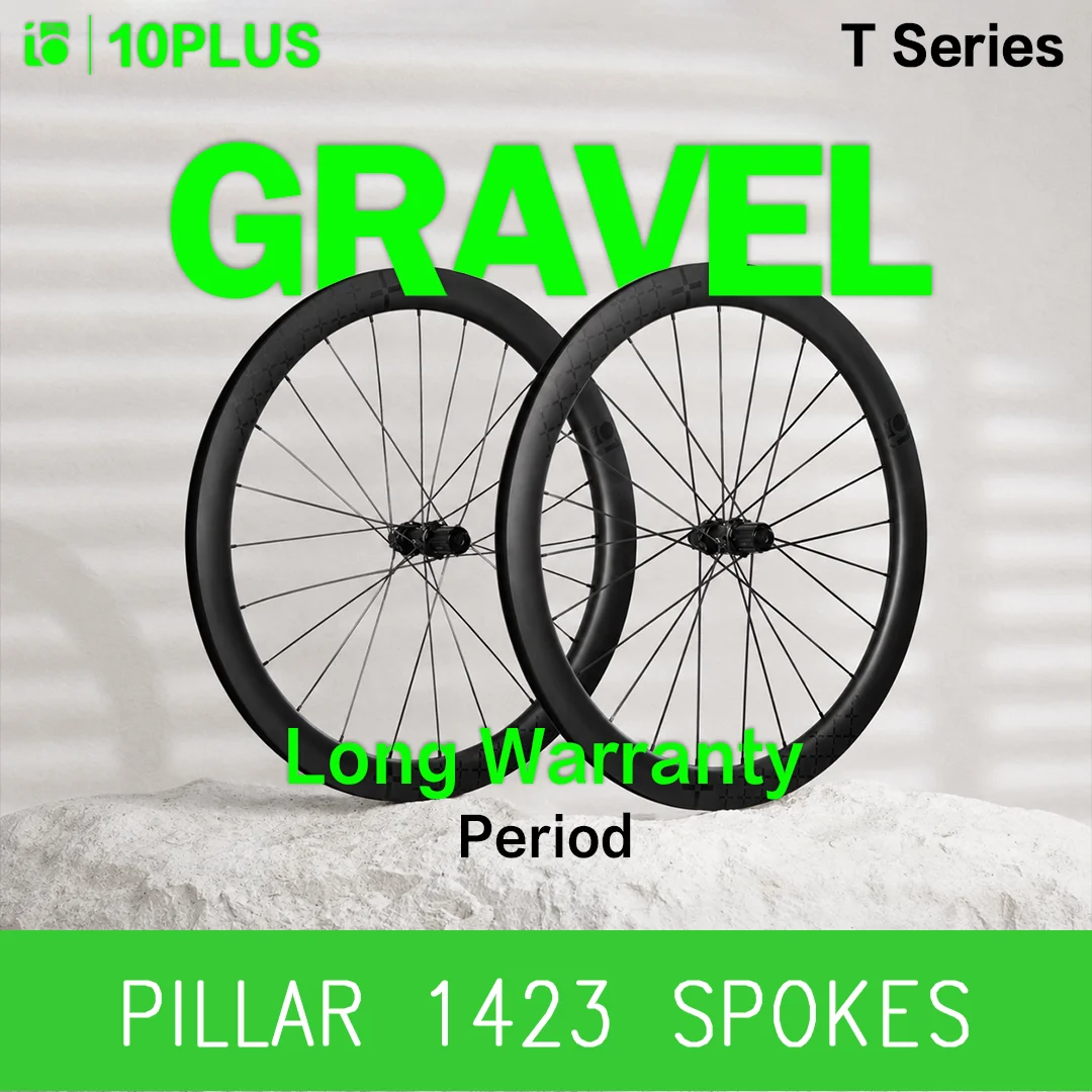 10PLUS Gravel Carbon Wheel Set 700C Disc Brake Center Lock Tubeless Ready 36T Star Ratchet Freehub 38mm 45mm Pillar Spokes