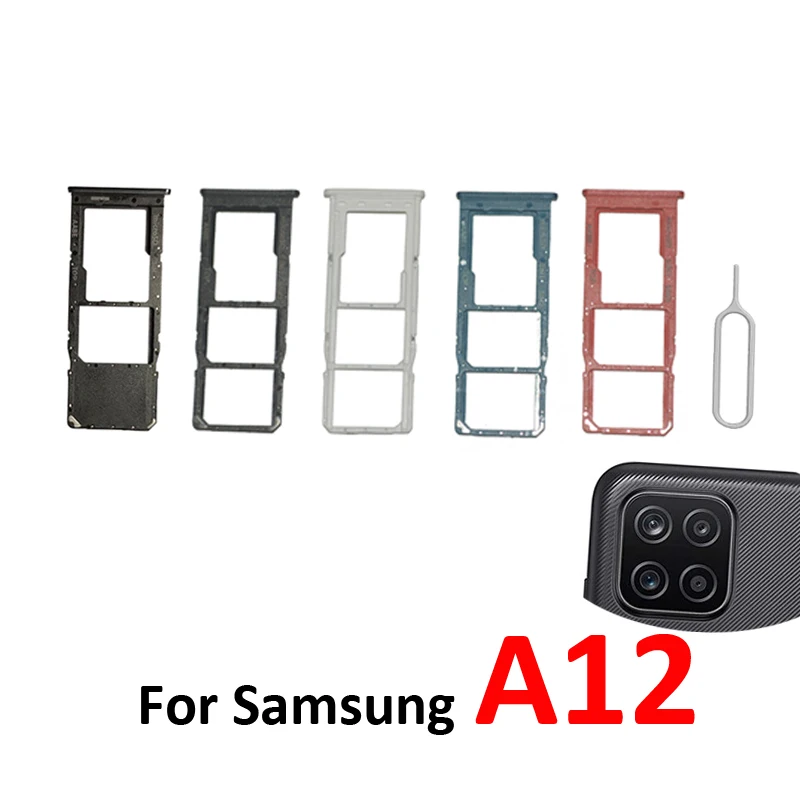 Para Samsung Galaxy A12 A125 A125F A127 A127F, Nueva Bandeja de Tarjeta SIM, Ranura para Micro SD, Soporte para Chip, Color Negro y Azul