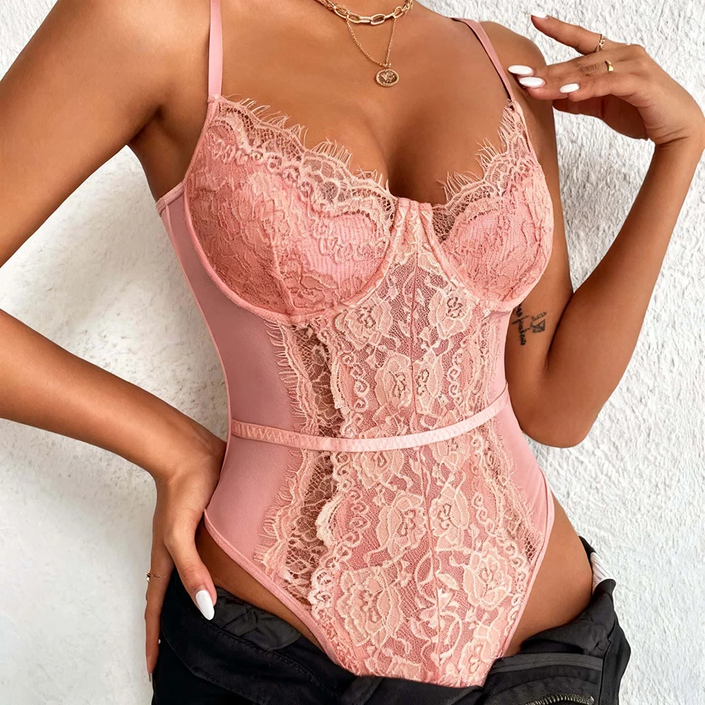 Sexy See Through Lace With Lin - Shapewear Bodysuit Firm 评论和价格