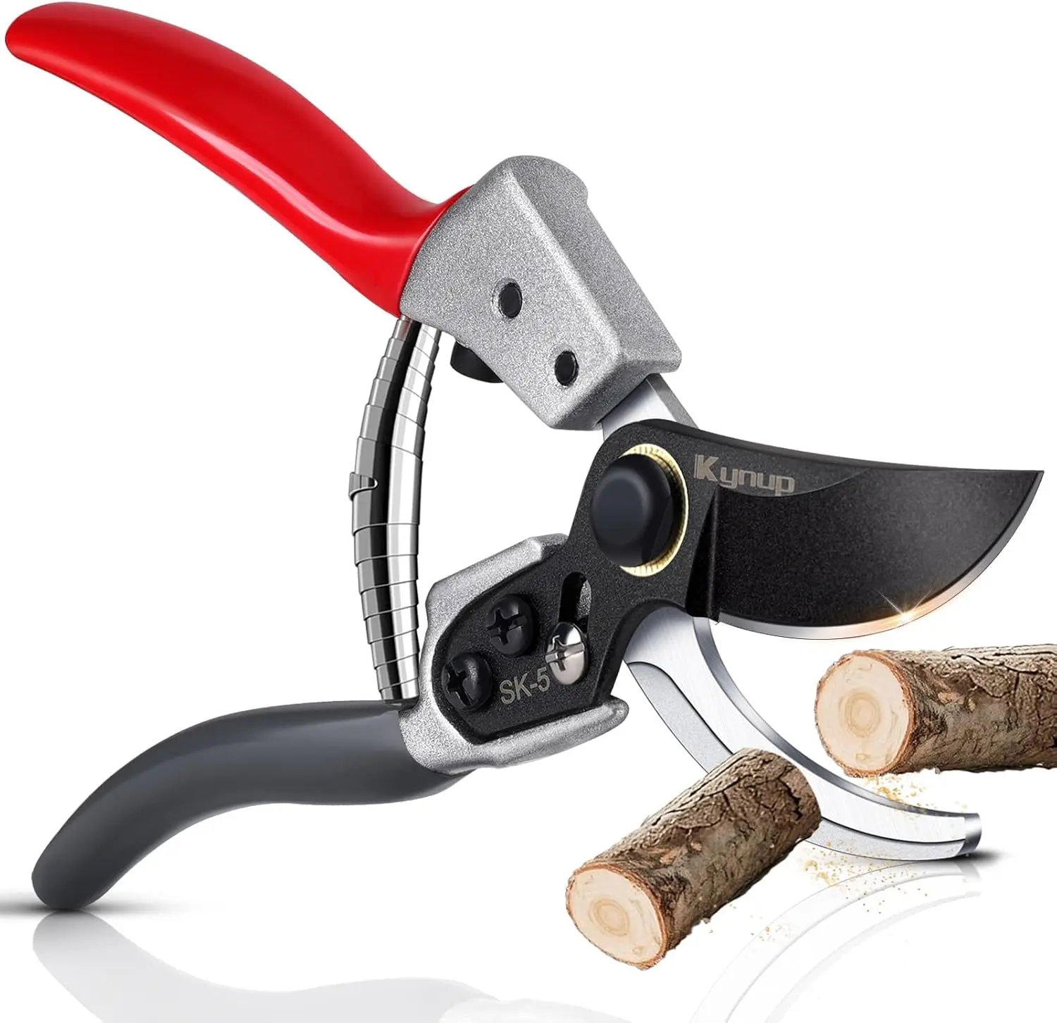 

Pruning Shears, Garden Clippers, SK5 Steel Blade, 1 Inch Cut, Safety Lock, Effortless Design