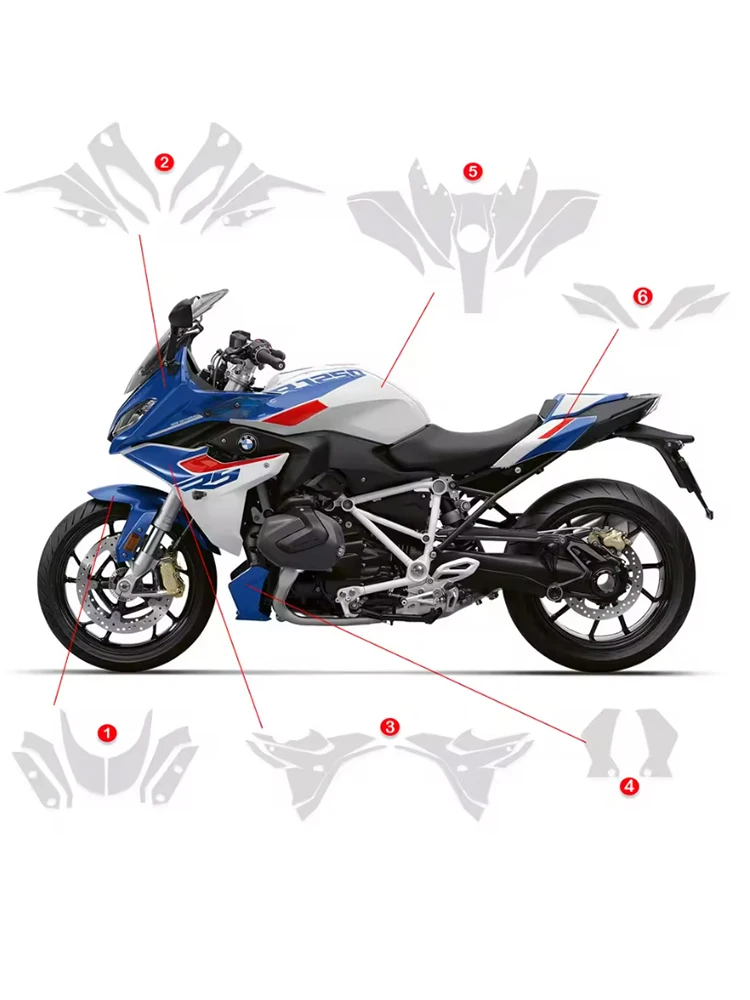 For BMW R1250 RS TPU Paint Protection Film R 1250RS Motorcycle PPF Anti-Scratch Fairing Transparent Protection Film