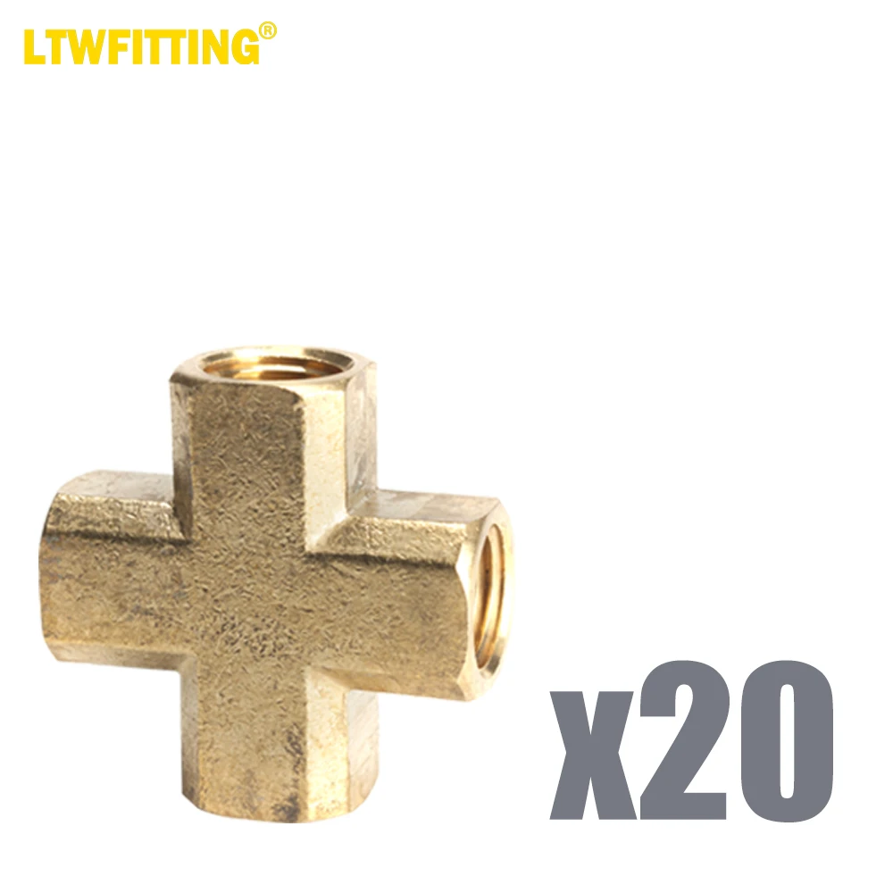 LTWFITTING Brass Pipe Female Cross Fitting 1/4