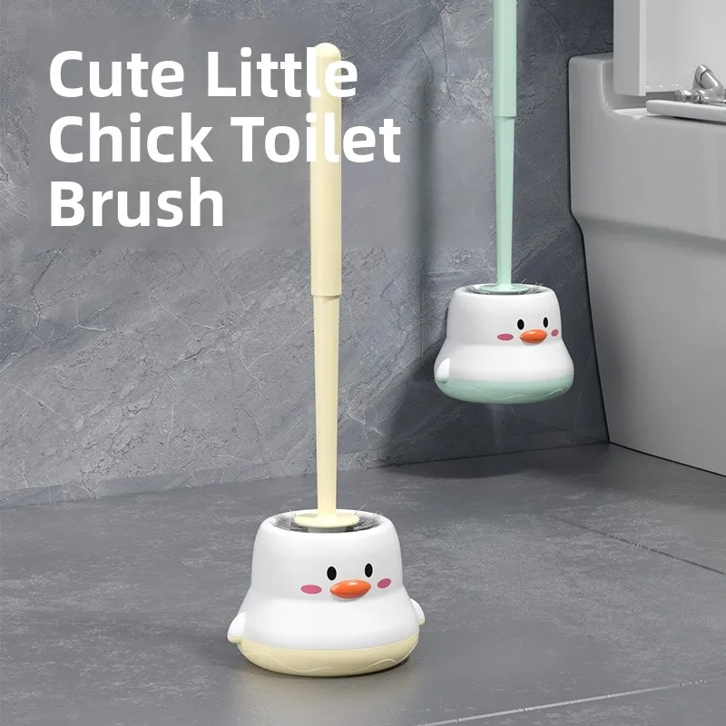

Новый набор для чистки унитаза с мультяшным дизайном, настенный, без мертвых зон, для дома, с мягкой щетиной, инструмент для уборки ванной комнаты