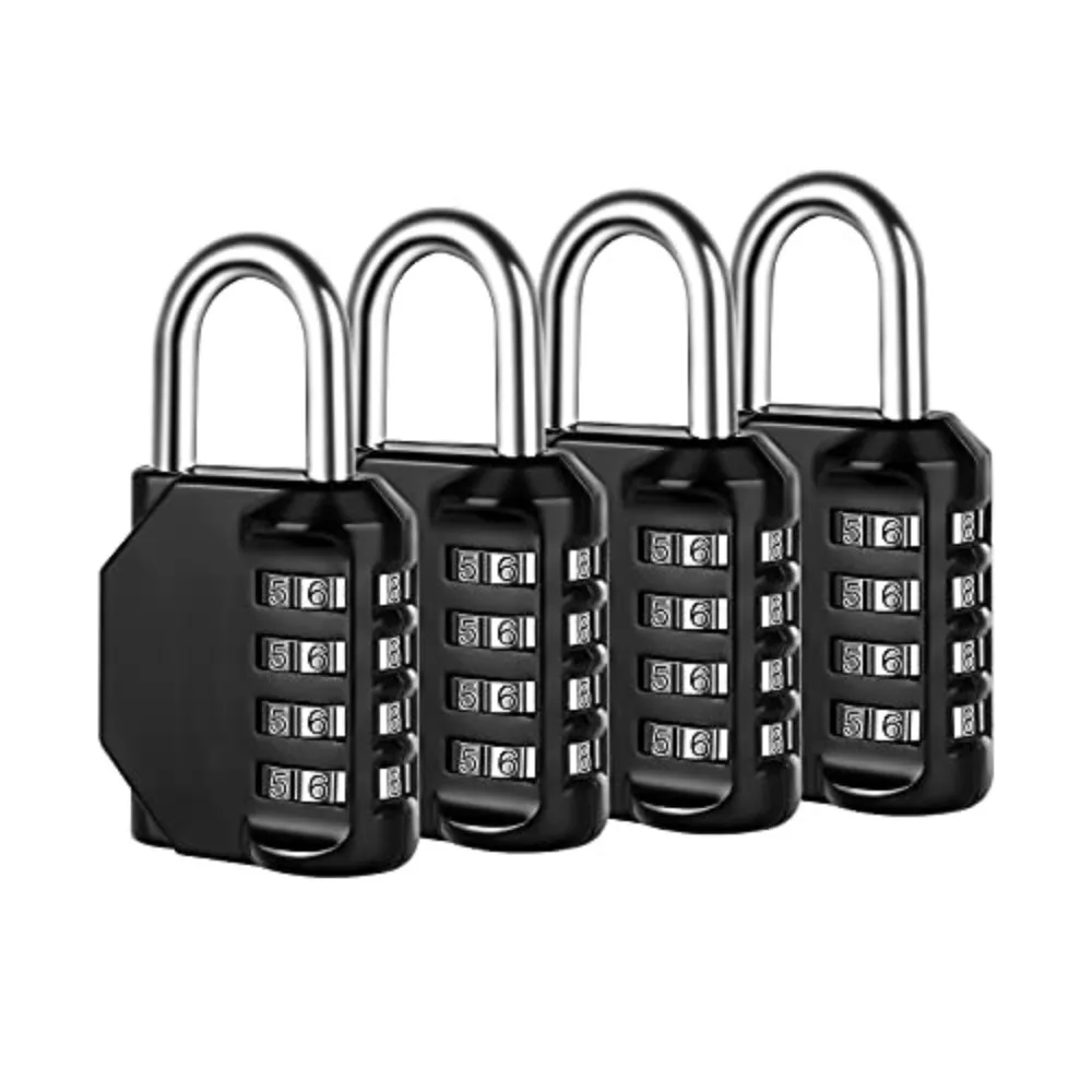 Combination Lock Resettable 4 Digit Padlock with Combination, Heavy Duty Combination Padlock Outdoor for School Gym Locker