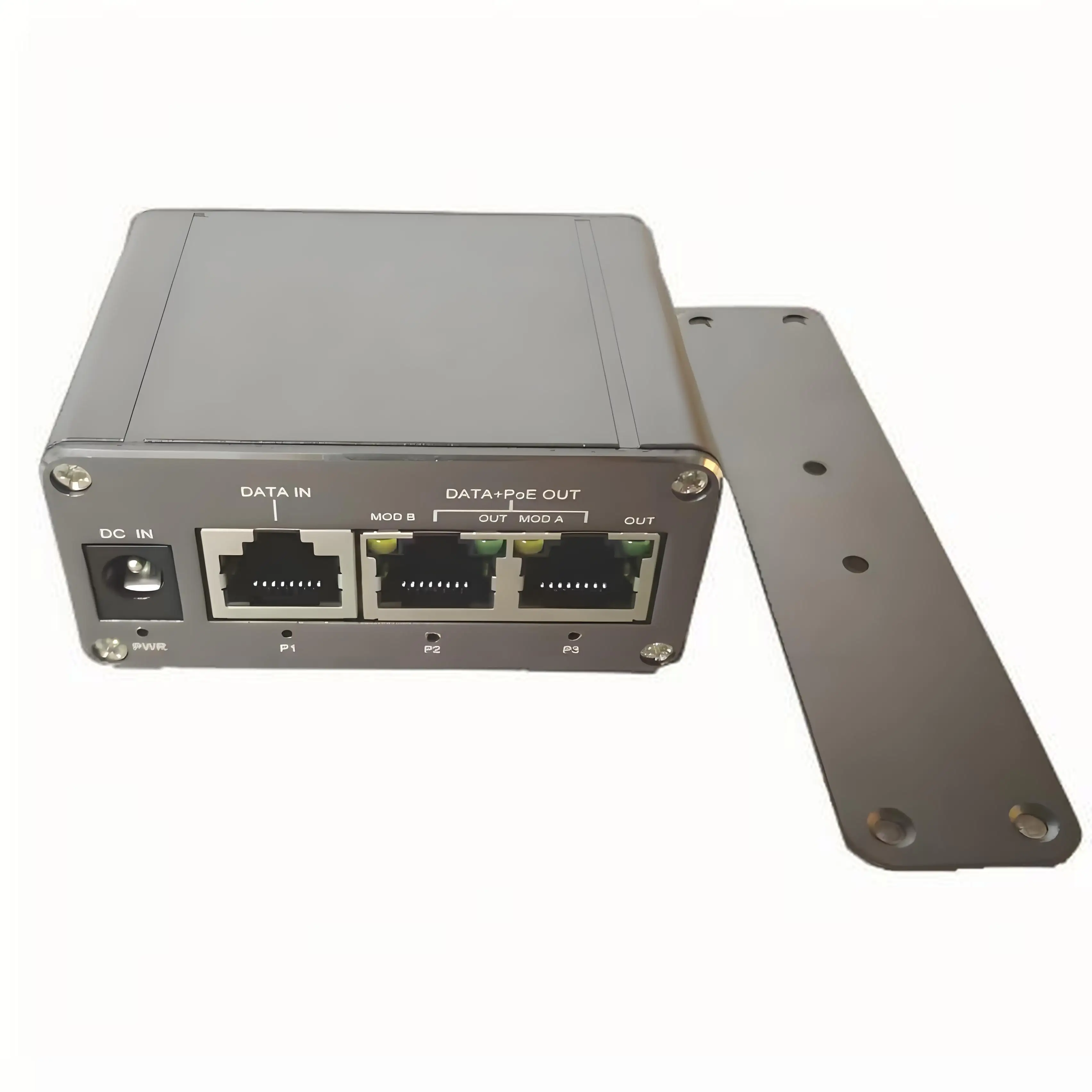 24V30W gigabit passive poe injector aluminium alloy shell 20-36Vdc in,POE PIN mode A 1236 or mode B 4578 selectable