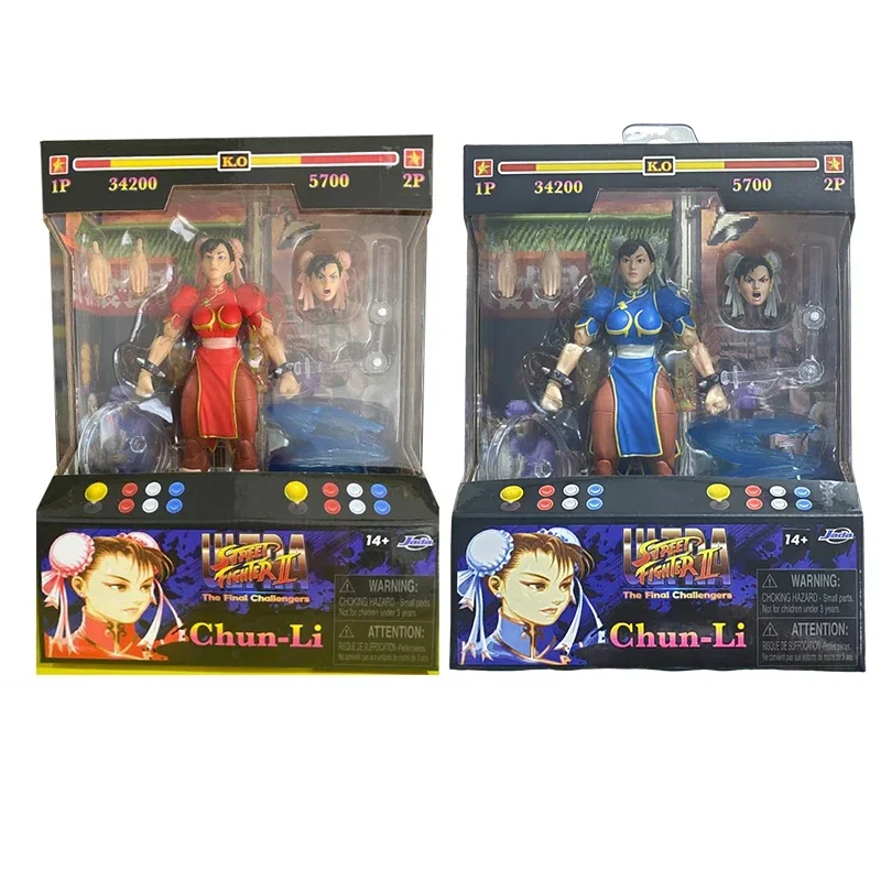 6'' Jada Chunli Action Figurine Ultra Street Fighter Ii: The Final Challengers 1/12 Anime Figure Red Blue Collection Model Toys