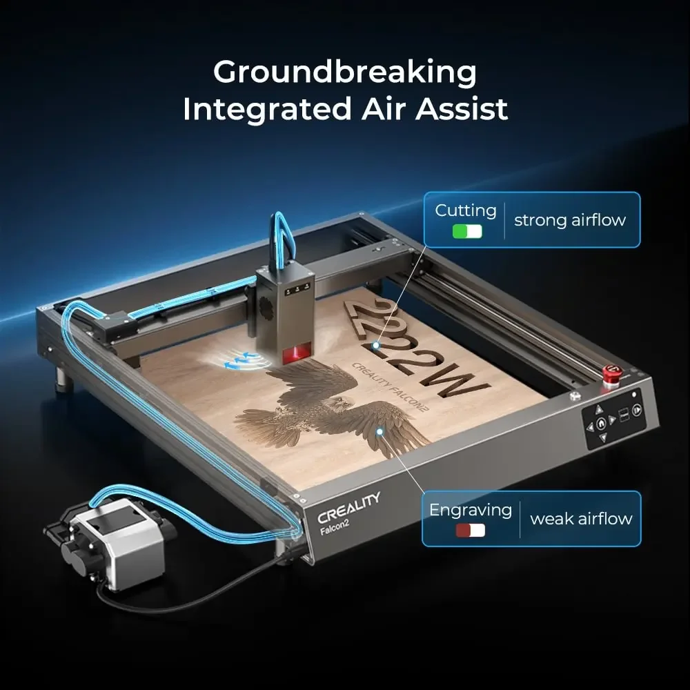 Imagem -03 - Creality Falcon2 22w Gravador e Cortador a Laser 25000 mm Min Máquina de Gravação a Laser para Metal e Madeira