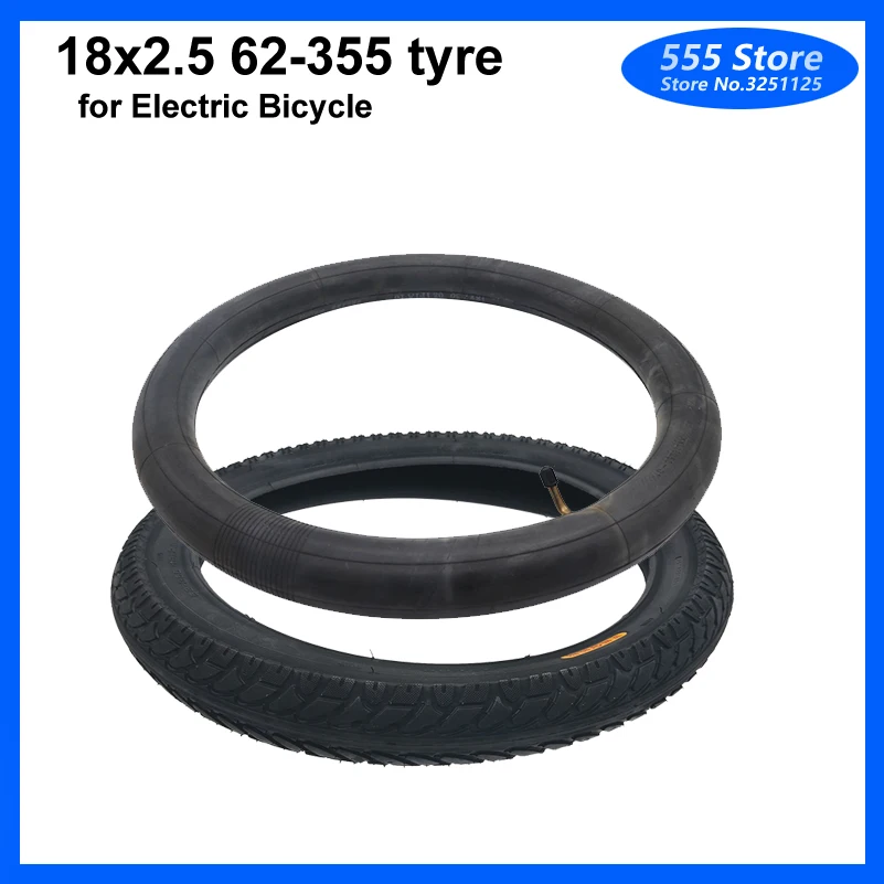 18x2.5(62-355) Tire Inner Outer Tyre 18 Inch Electric Bicycle Tire fits Electric motorcycle battery tricycle 18*2.50 Tube Tyre