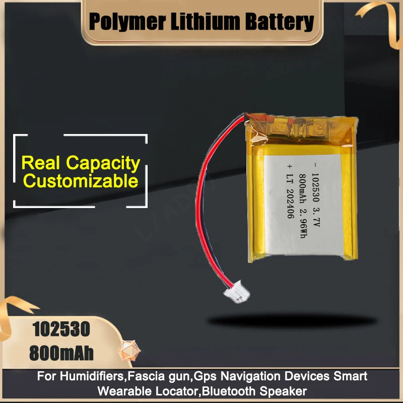 Lithium Battery 102530 800mAh 3.7V  Lipo Batteries Packs For Fascia Gun Gps Navigation Devices Smart Wearable Locator Radio