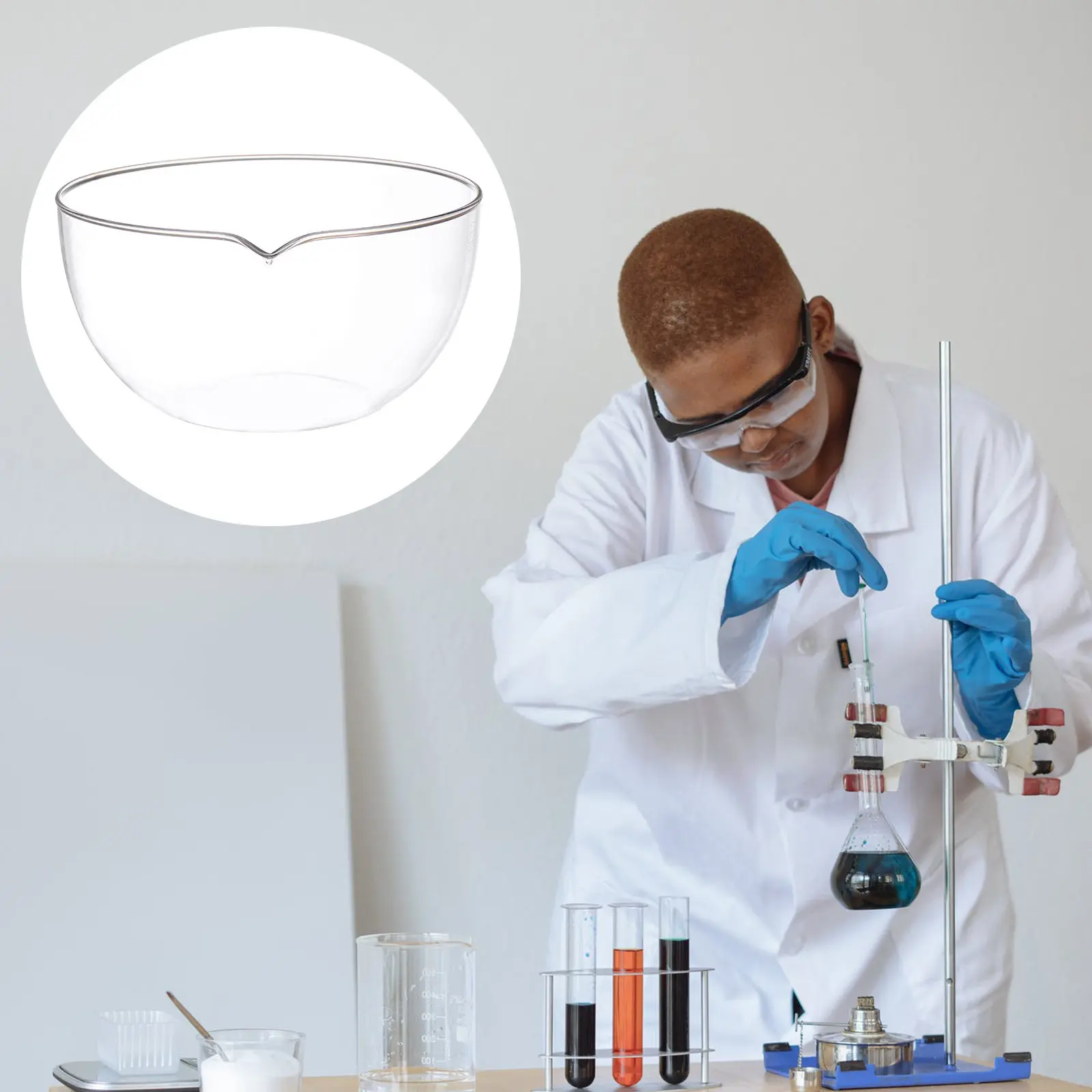 

1 шт. Премиальная чаша для выпаривания из боросиликатного стекла с носиком, плоское дно, для домашнего использования и хранения, высококачественная