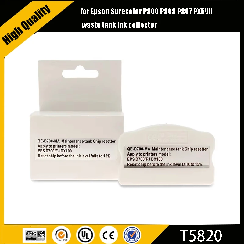 T5820 maintenance tank chip resetter for Epson Surecolor P800 P808 P807 PX5VII waste tank ink collector