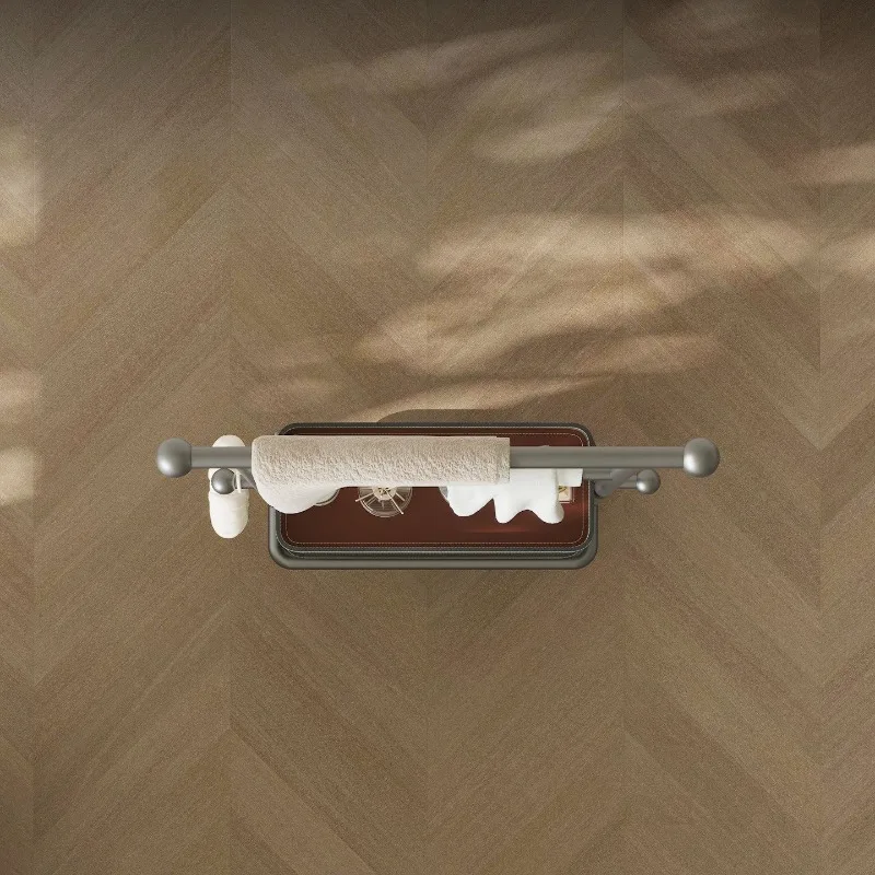 Minimalist bathroom no punching hanging towel rack floor rack