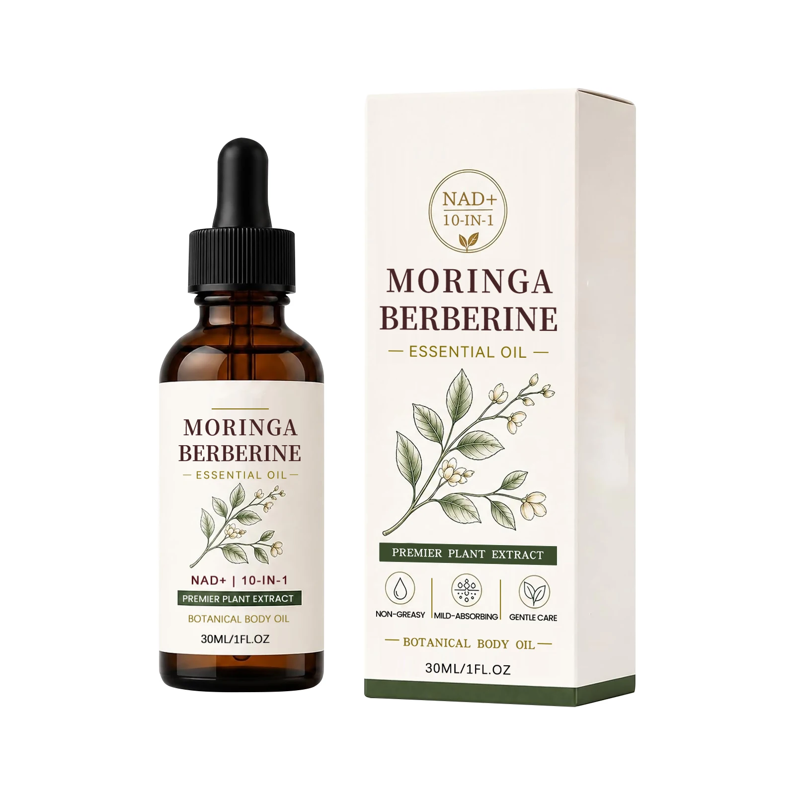 Moringa Berberine Extract Body Essential Oil Ginger Jojoba Oil Nourish Dry Rough Improve Sagging Skin Soothing Body Massage Oils