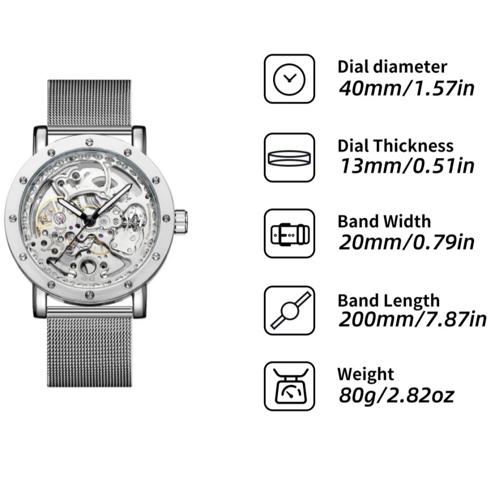 

New Mechanical Watch Personalized Double-Sided Hollow Waterproof Watch Business Fashion Men's Sports Watch Durable Men's Watch