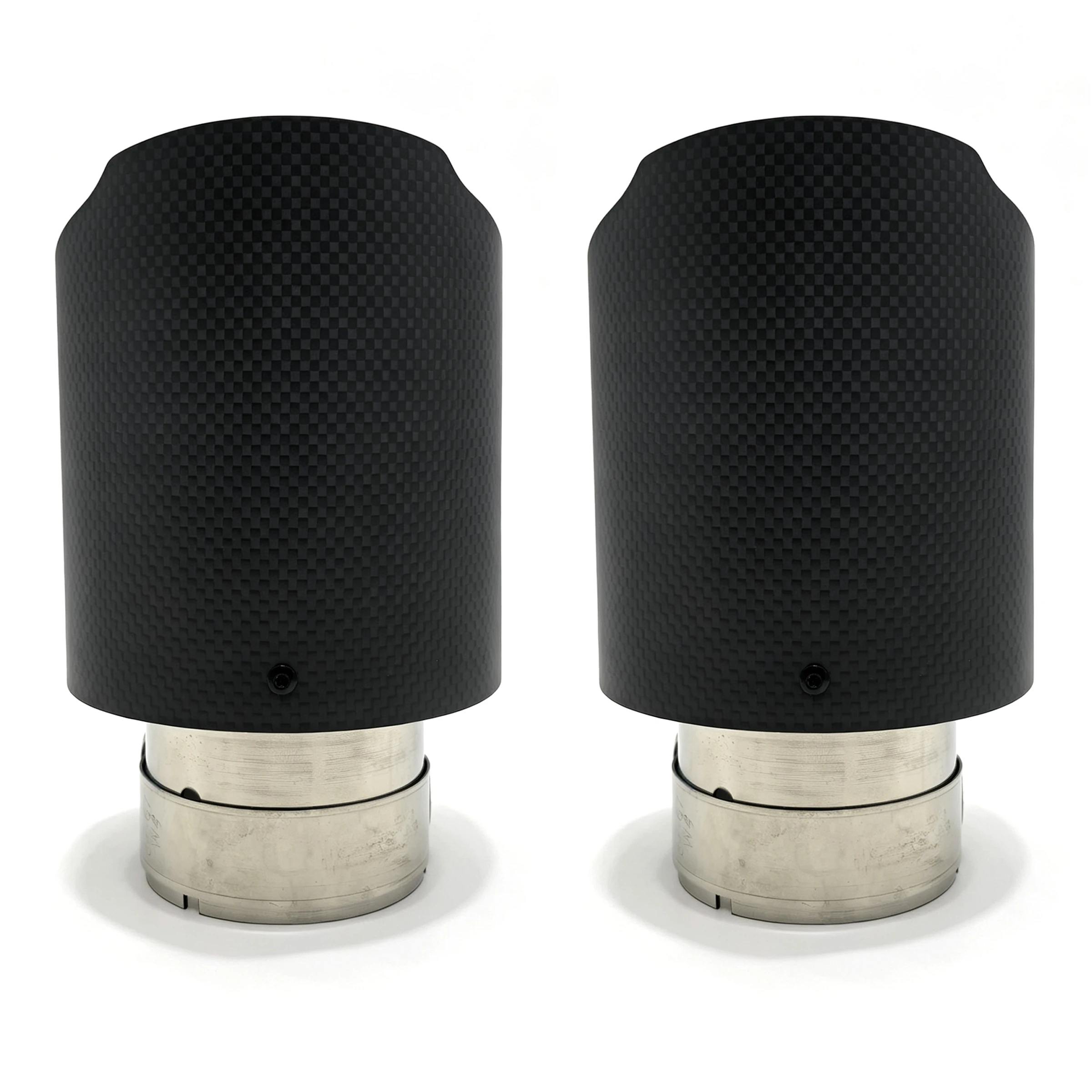1 Pcs Universal Car Carbon Fibre Tail Throat Stainless Steel Burnishing Single Out Matte Exhaust Nozzle Tip