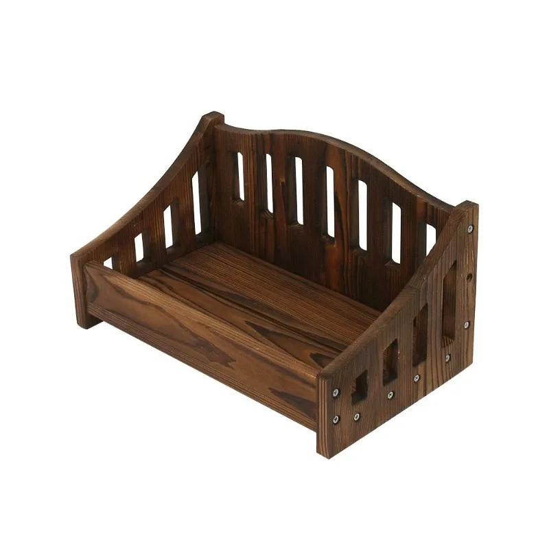 Hot Newborn Photography Props Wooden Bed Chair Photoshoot Accessories for Baby Girl Boy Posing Seats Sofa Baby Photoshoot Props