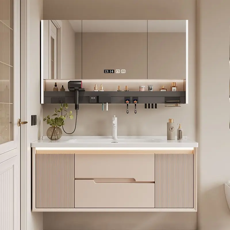 Cream wind ceramic integrated basin bathroom cabinet toilet wash basin washbasin cabinet combination washbasin basin bathroom ca