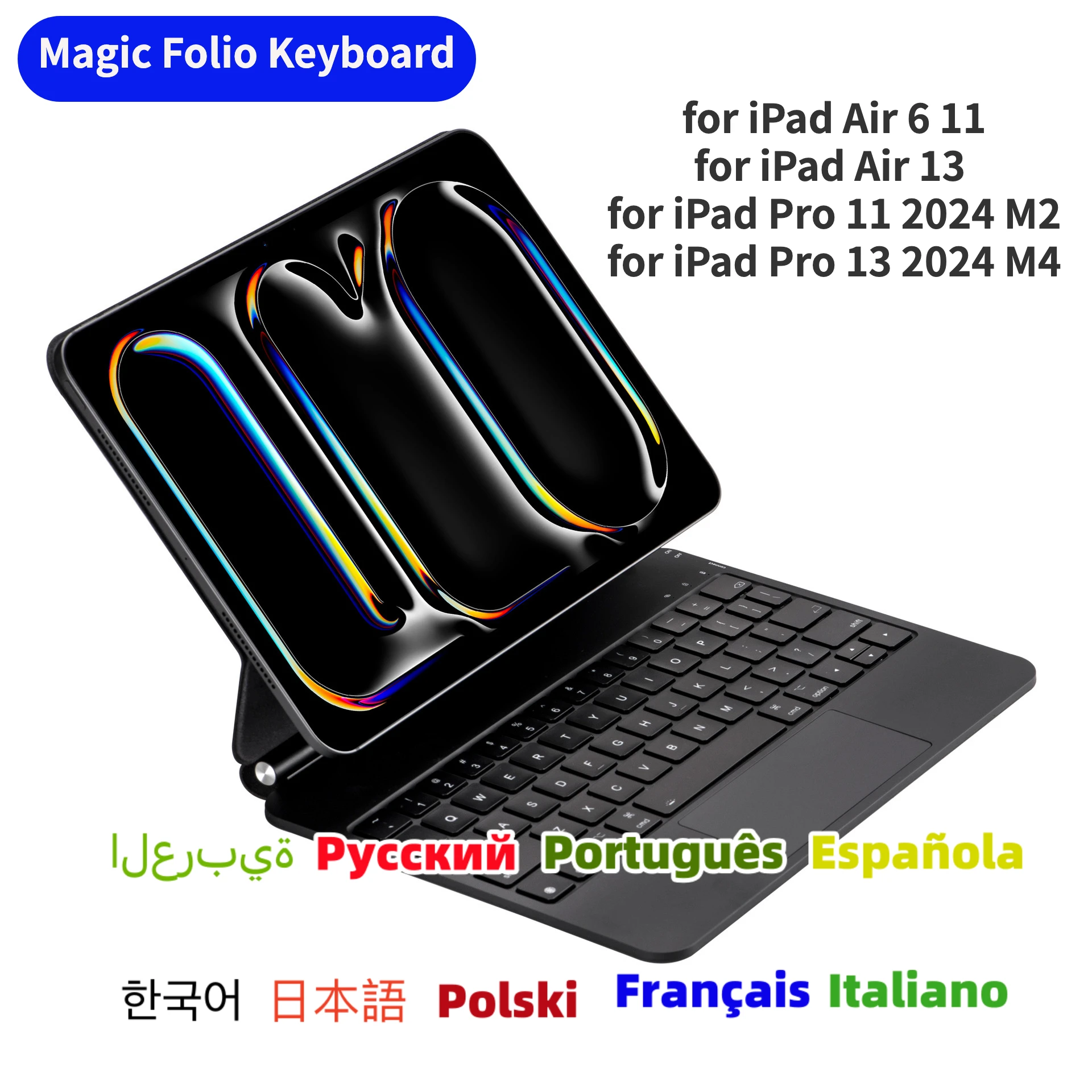 

Backlit Folio Magnetic Keyboard Cover for IPad Air 6 11 Pro 11 Pro13 2024 M2 M4 For IPad Pro 11 12.9 Magic Keyboard