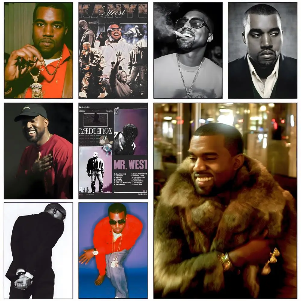Populor Singer K-KanyES W-Wests Poster Self-adhesive Art Wat